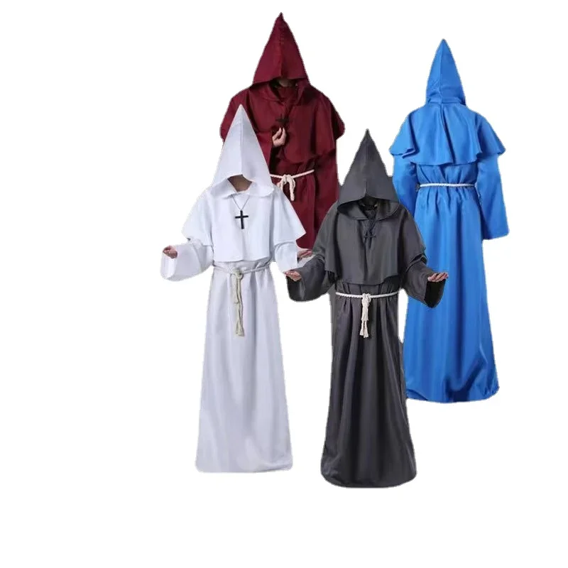 Carnival Death Robe Cos Costume Character Performance Costume Medieval Monk Costume Wizard Priest Cos Costume