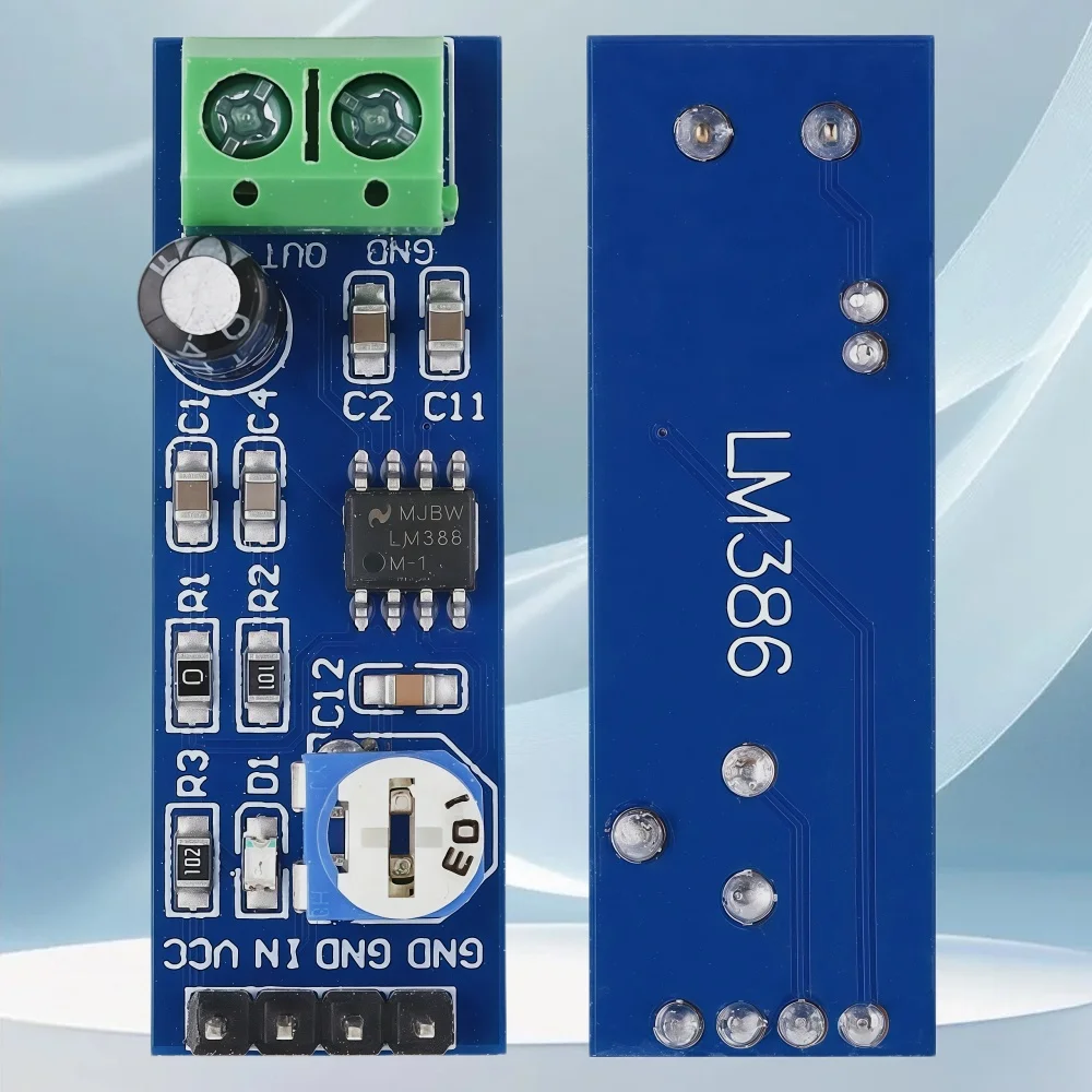 LM386 Amplifier Board 200 Times Gain Power Amplifier Module Audio Amplifier Power Amplifier Board Mono Channel 10K Adjustable