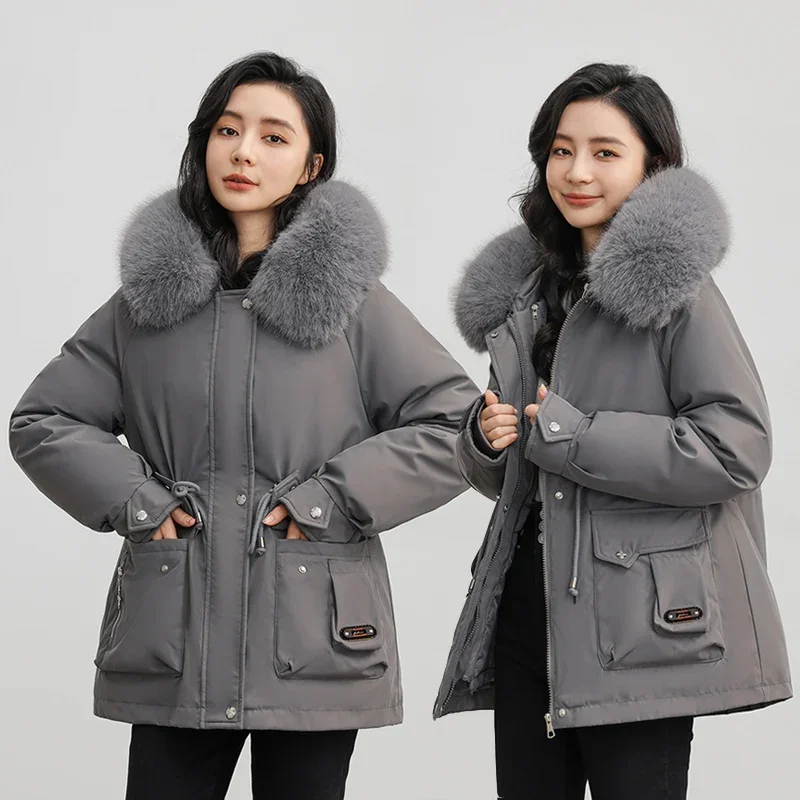 

-20 Degrees Warm Parka Fashion Winter Jacket Women Short Female Jacket 3XL Winter Coat Women Fur Collar Hooded Outwear Parkas