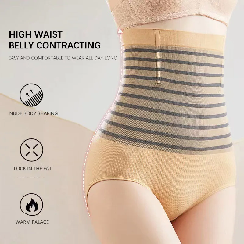 FLARIXA 3PCS High-waisted Abdominal Panties Female Thin Waist Cinching Strengthened Body Shaping Body Pants Fat Burning Slimming image 4