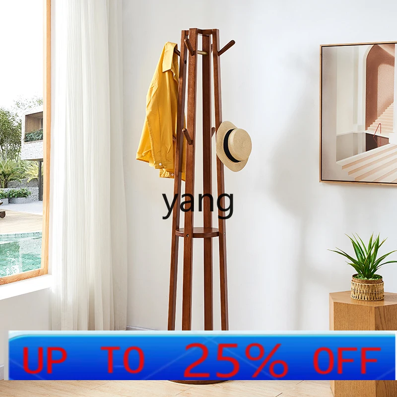 LTT  new Chinese hanger floor bedroom Nordic all solid wood coat rack copper wood living room