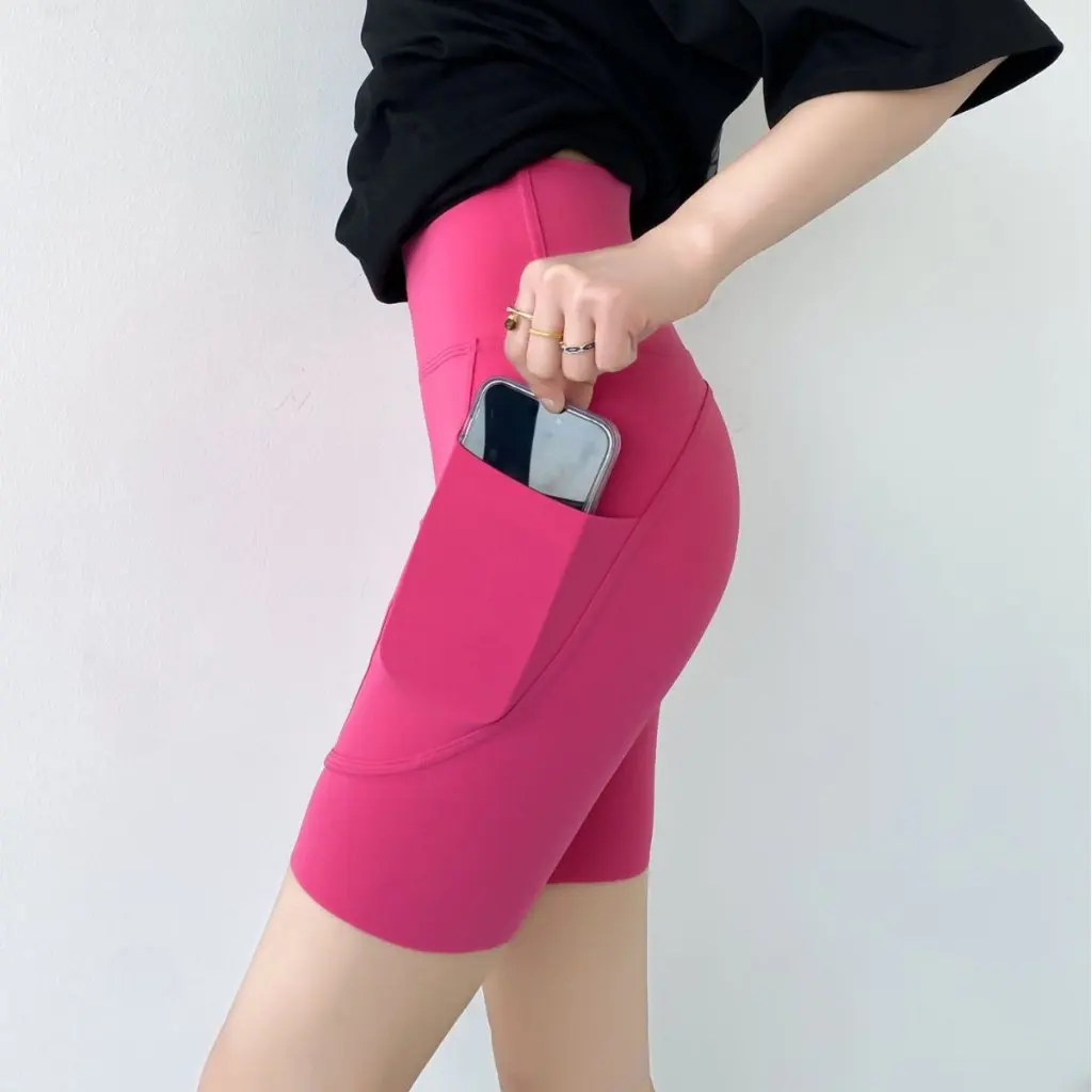 

Спортивные брюки с высокой талией и подъемом бедер для женщин, быстросохнущие эластичные колготки для фитнеса и йоги, узкие шорты для бега