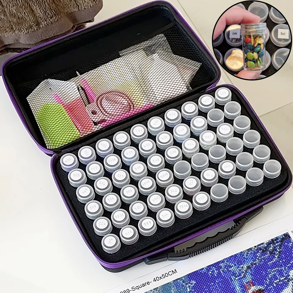 60 Grids Diamond Painting Storage Containers, 5d Diamond Painting Tools Set for Jewelry Beads Rings Charms Glitter Rhinestones