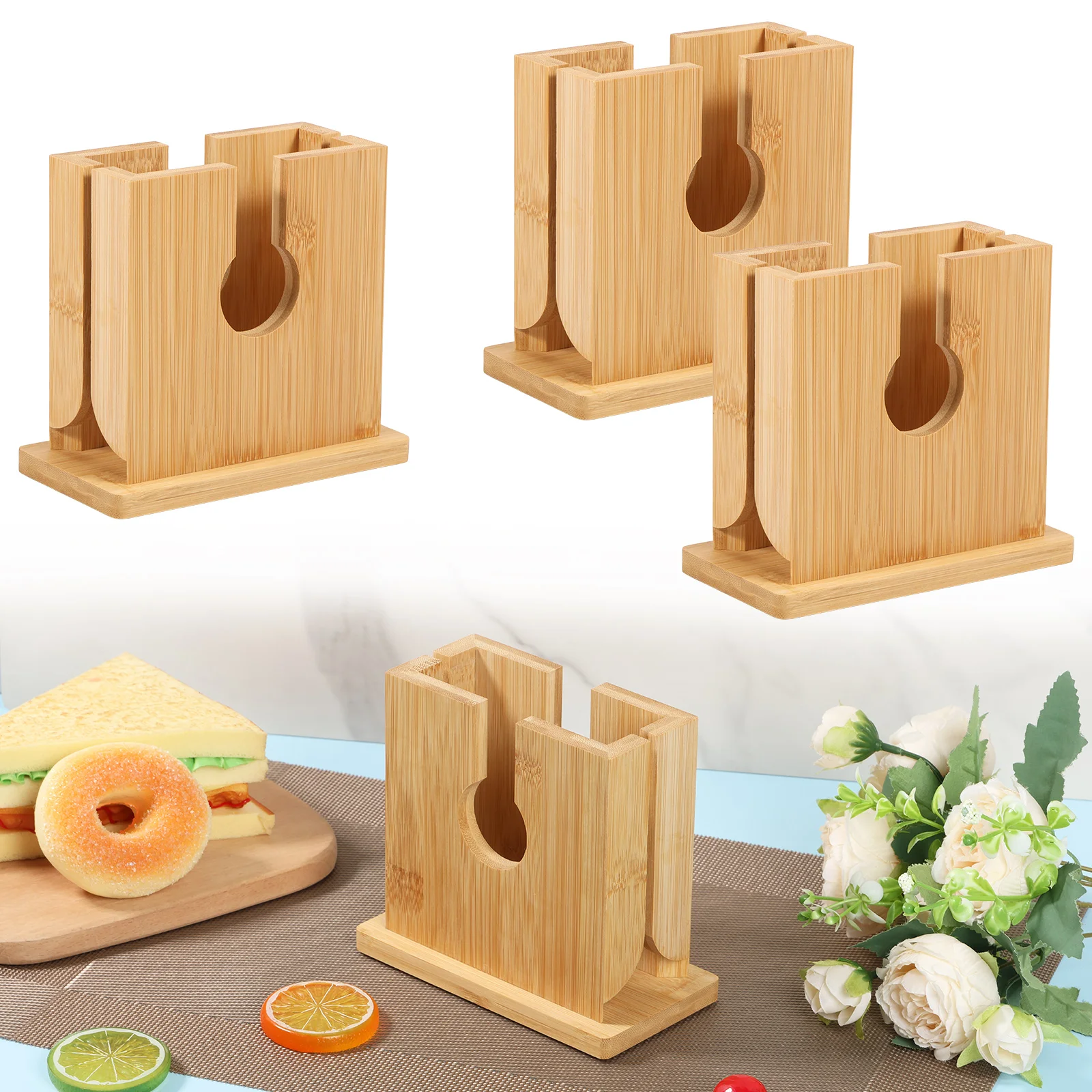 Bagel Slicer Holder Bamboo Bagel Cutter Slicer Smooth Bagel Slicer Multifunctional Bagel Cutter Reusable Bagel Cutting Guide