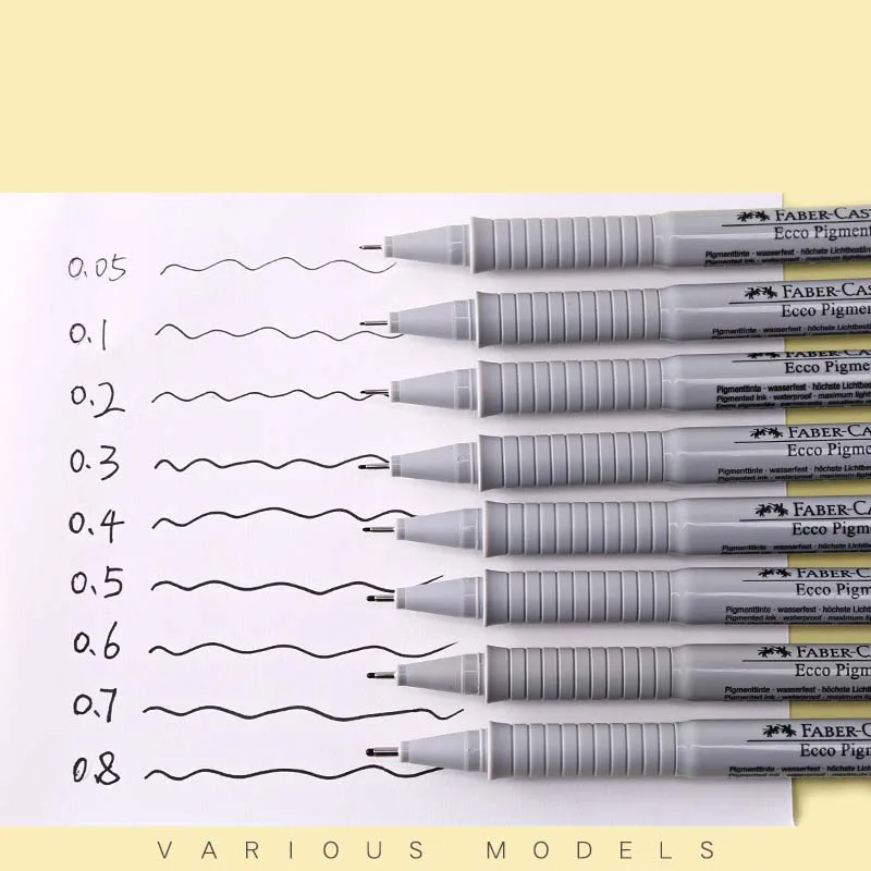 Faber Castell Needle Pen Pigment Liner Neelde Water-proof Drawing Pen Pigma Micron Marker Pen for Sketch Hook Pen Sign Pen