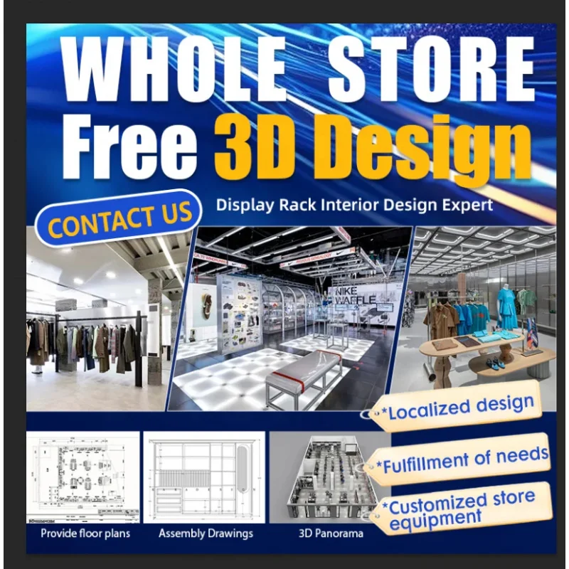 custom.Space Saving Wall Mounted Boutique Display Rack Shelf Shoe Bag Organizer Layout Coat Clothing