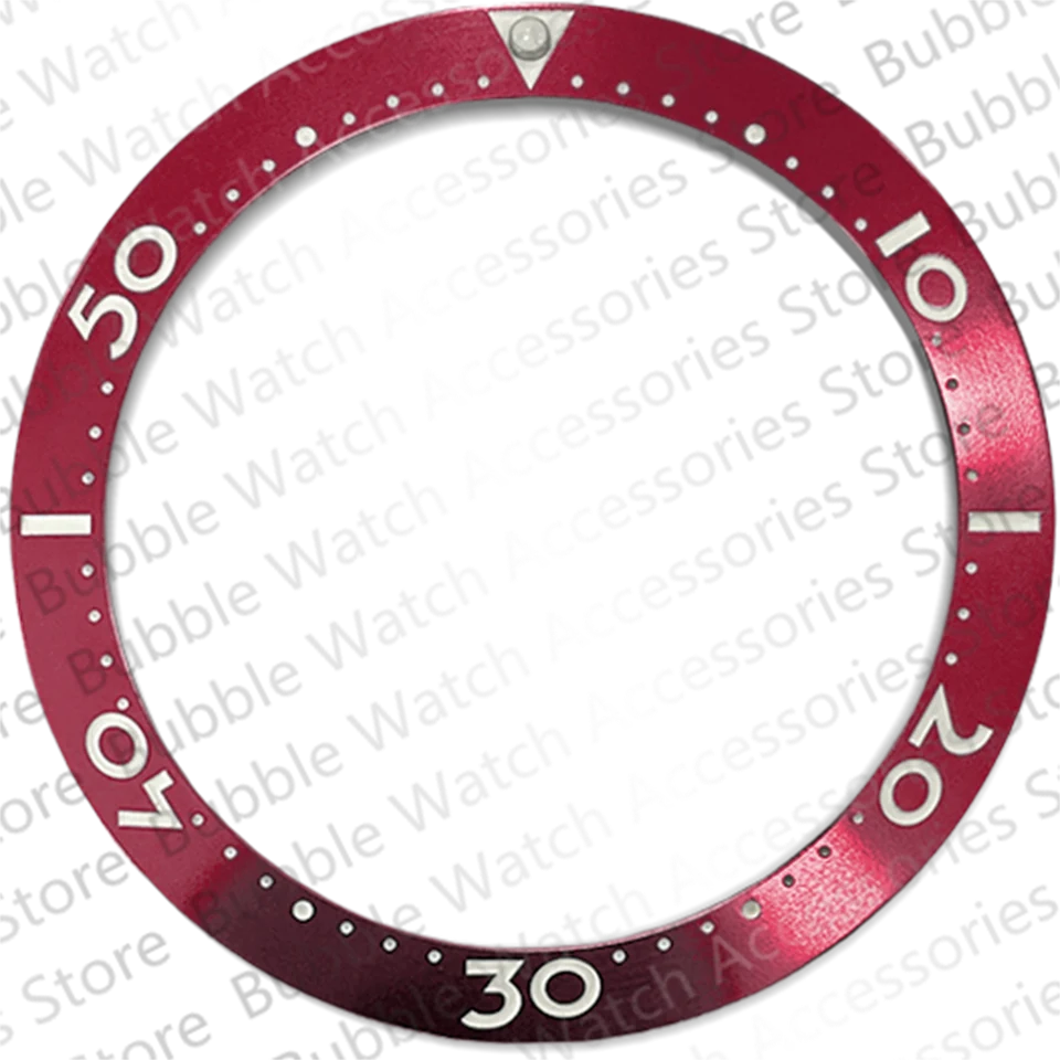 38mmx30.7mm Blue Green Red 10-50 Aluminium Bezel Insert Fit For skx rlx Men's Mechanical Watch