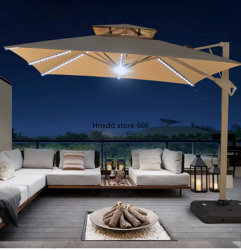 Hydraulic 3-second umbrella opening, also with remote control LED light strip outdoor sunshade garden umbrella