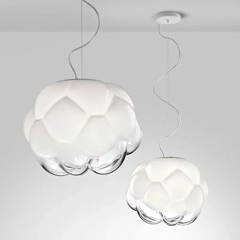 

Italian Glass Chandelier Nordic Creative Living Room Bedroom Dining Bar Cloud Pendant Light