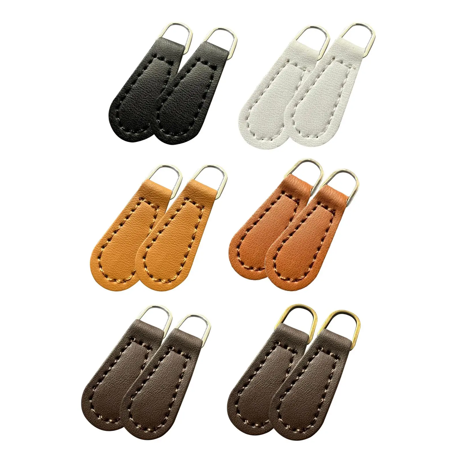 قطعتان من سحاب التسحب من جلد البولي يوريثان المزخرف لحقيبة الملابس والأمتعة