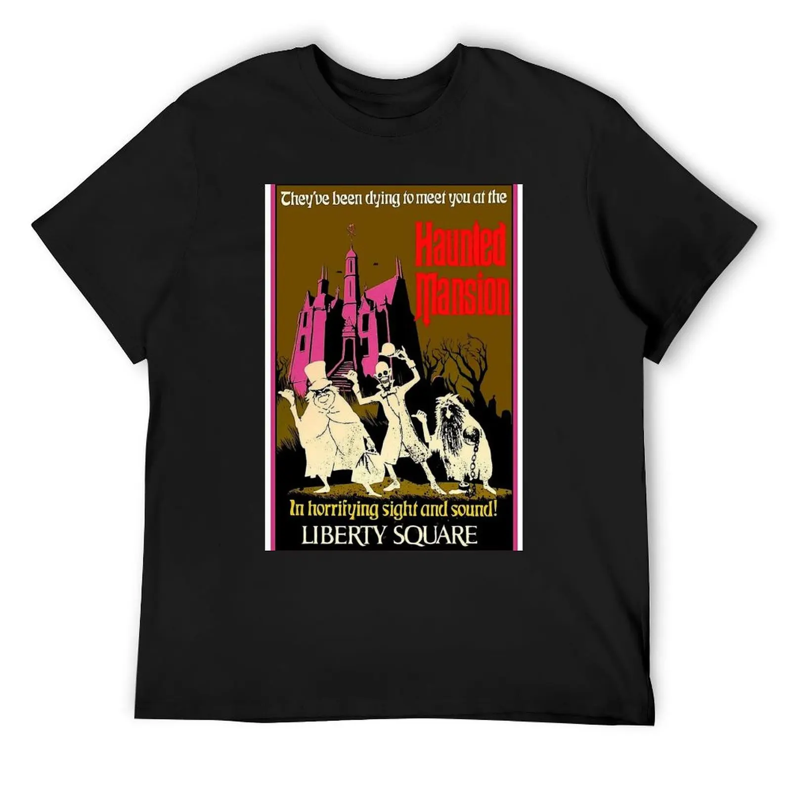 

HAUNTED MANSION : Vintage Liberty Square Advertising Print T-Shirt quick drying custom t-shirts Short sleeve tee men