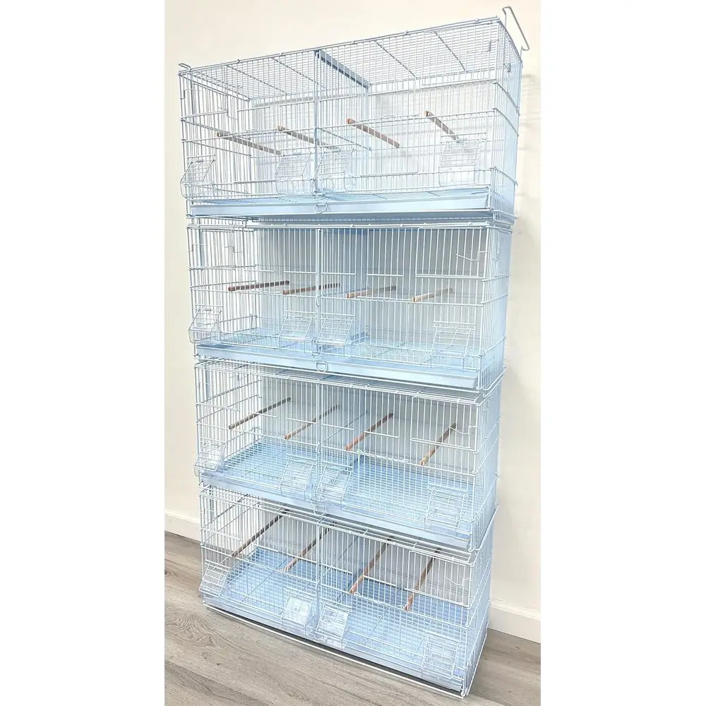 

Двойная клетка для птиц Stack and Lock с прочными и проволочными съемными центральными разделителями и дверцами для разведения гнезда, лот — 4 шт.