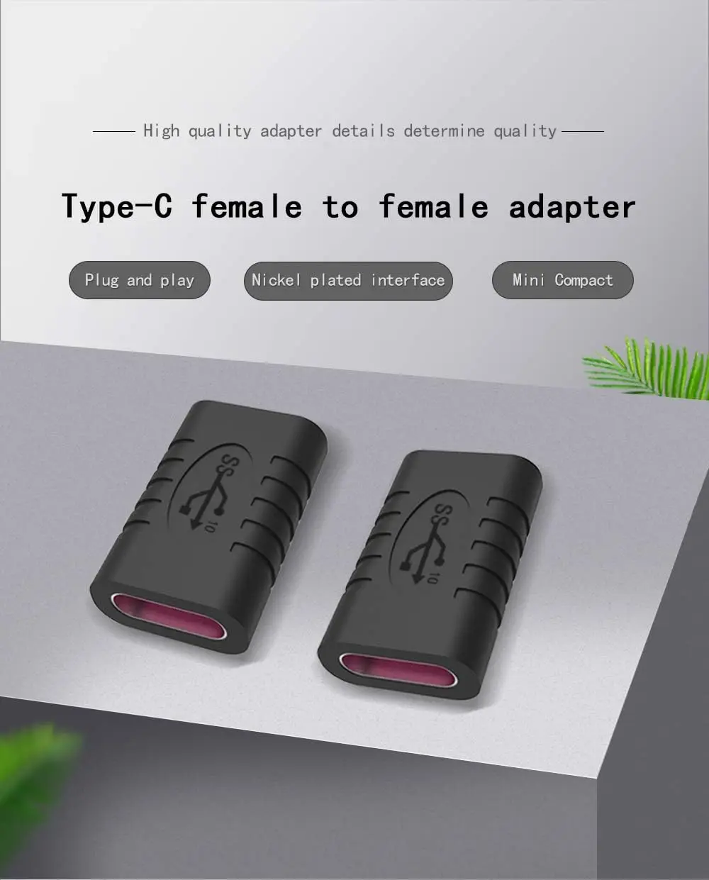 Type-C Female to Type-C Female Adapter, Converter, Support Data Synchronization and Charging, Suitable for Mobile Phones, Comput