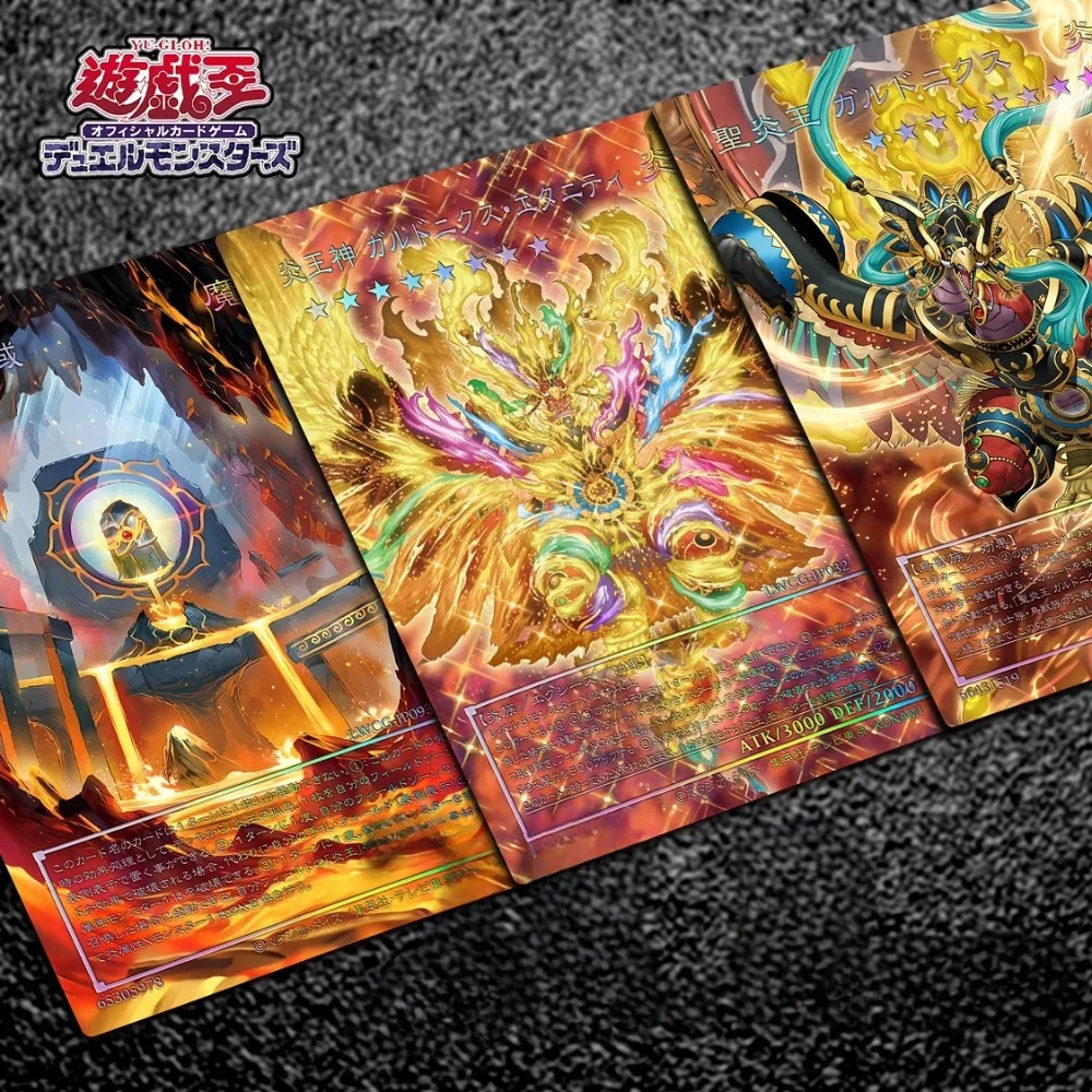 DIY Yu-Gi-Oh! Garunix Eternity Hyang of The Fire Kings Flash Card Anime Color Flash Peripheral Game Collection Card Holiday Gift