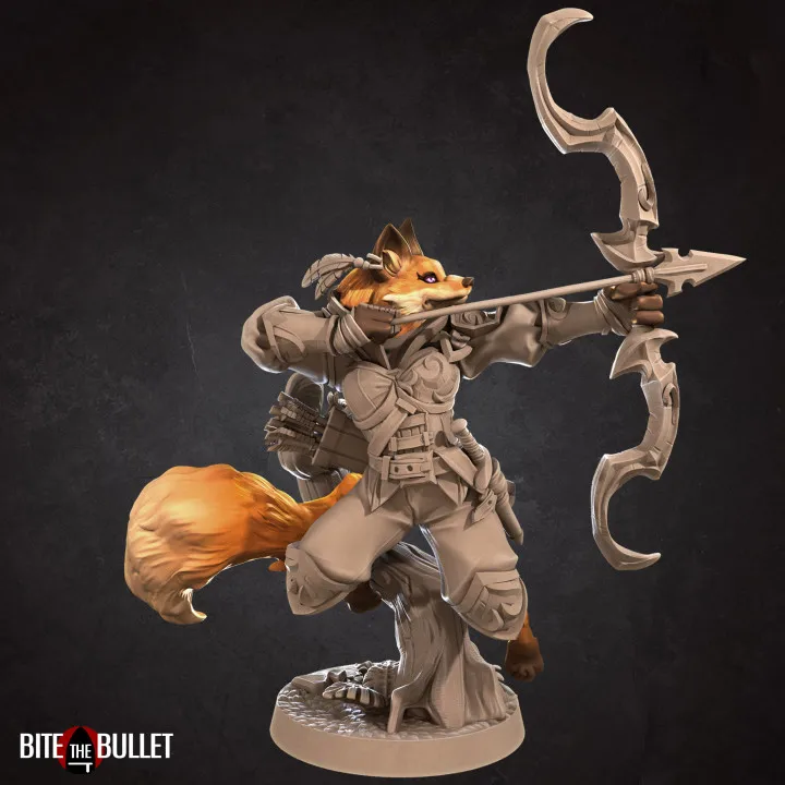 Miniature Resin Model Fox Hunter, Mage Ranger, Bard, Monk Warrior, Repair Maid Dnd Model Unpainted