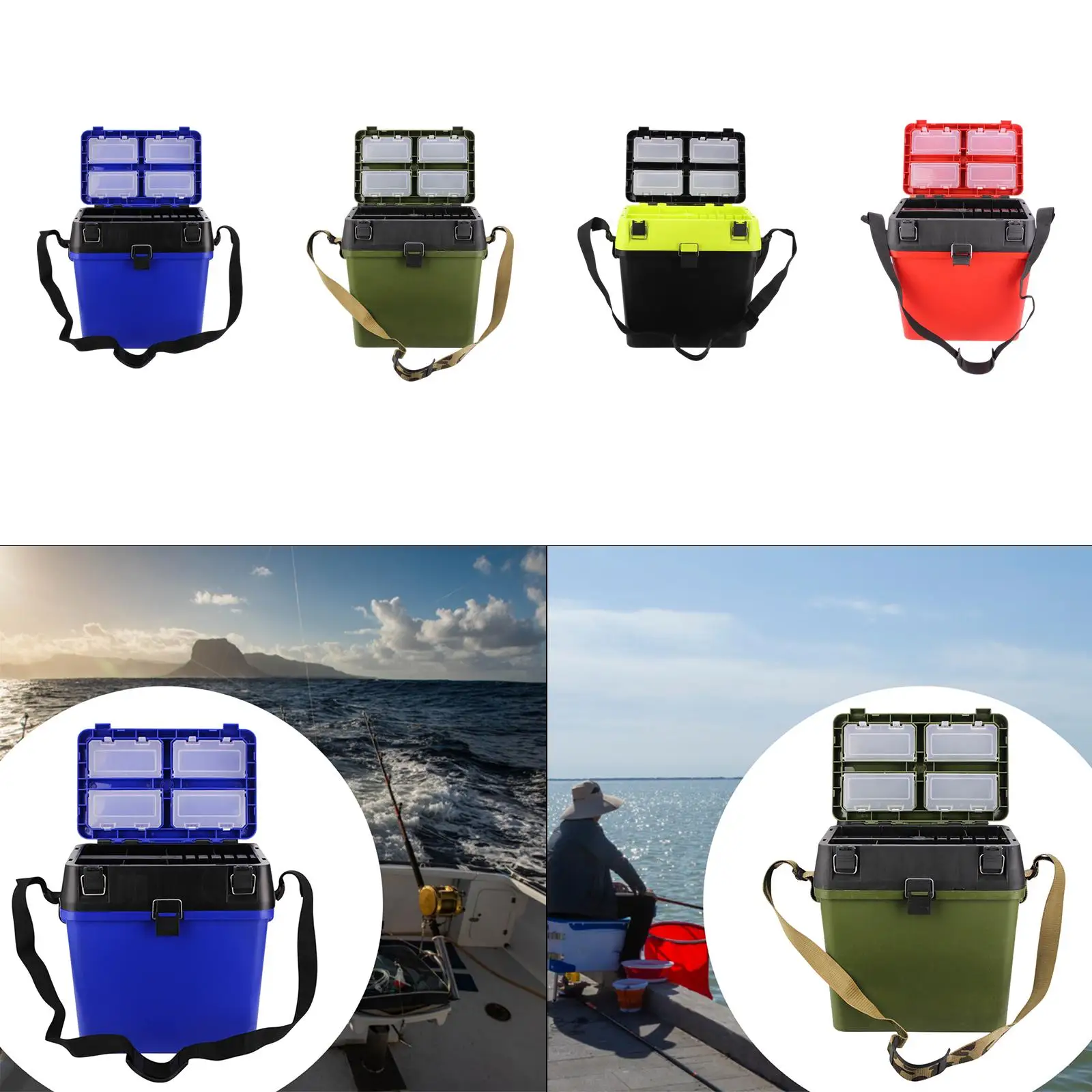 

Boot fishing Tackle Box fishing equipment adjustable shoulder strap seat box