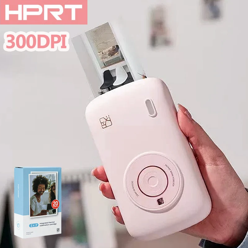 300dpi HPRT CP2100 Portable Color Photo Printer Bluetooth Wireless Mini Pocket Printer or 2x3 inch Paper for Travel Home Use