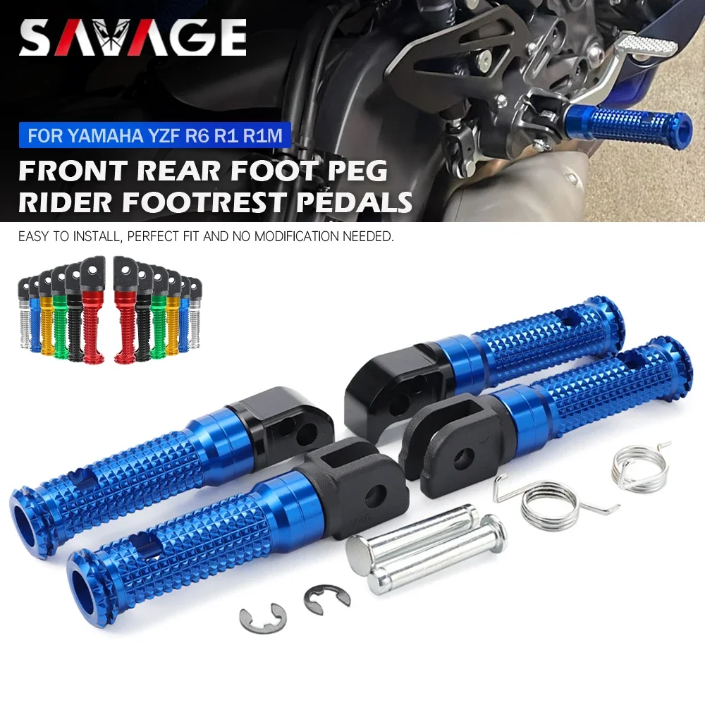 

For YAMAHA YZF R6 R1/S/M Front Footrest Foot Pegs YZF-R1 R1S R1M YZF-R6 R6S Motorcycle Rider Pedal Rear Passenger Footpeg Holder