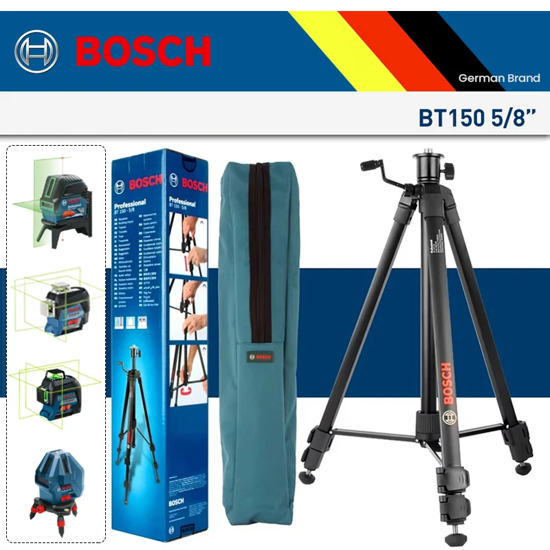 Bosch Original BT150 5-8 Level Tripod Infrared Level Bracket 5/8 For GLL3-15X/60XG/80P/80CG/GLL5-50X/GCL 2-15G Laser Level