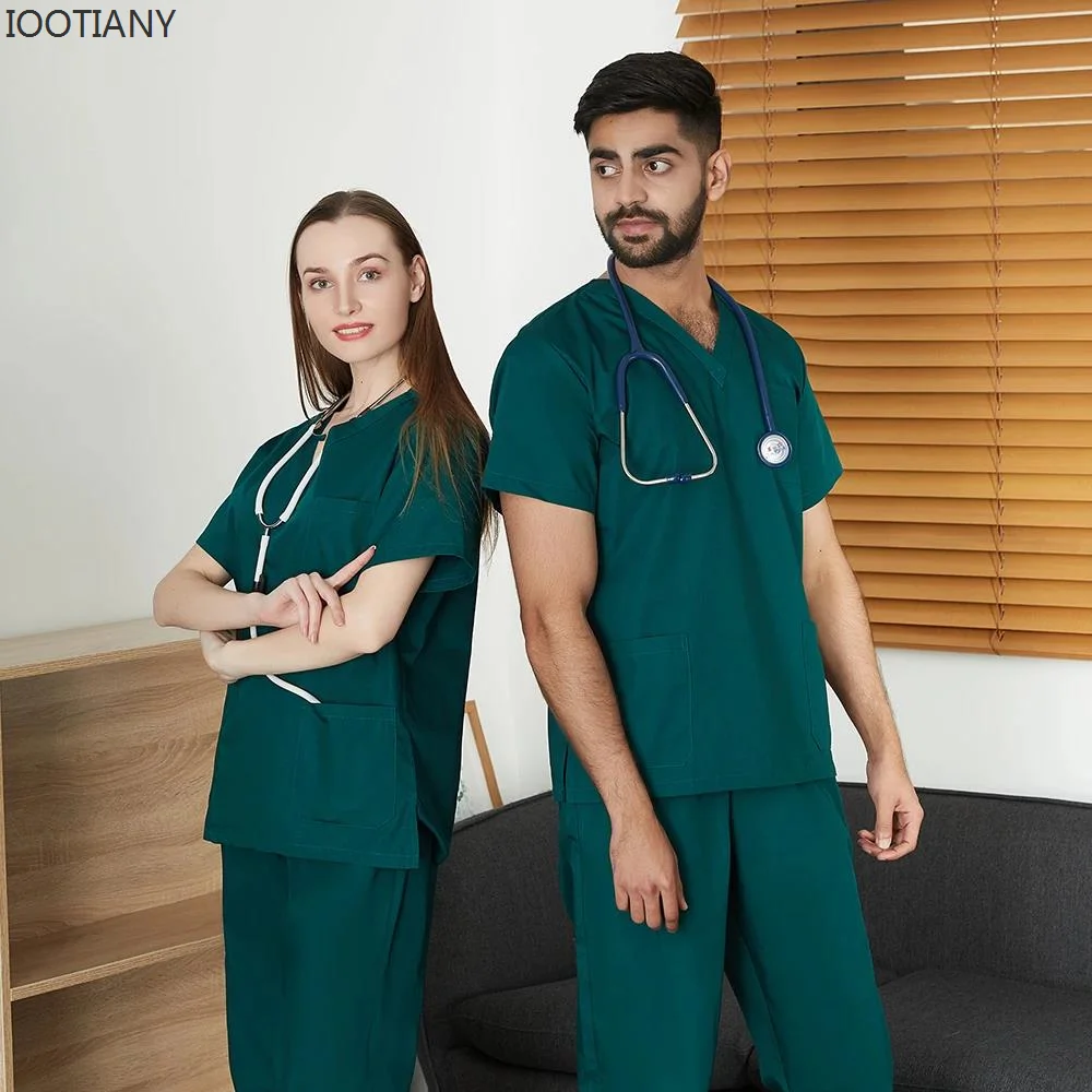 Medical Student Work Experimental Uniform Green Hospital Surgical Gown Clinical Clinic Nursing Medical Payment Spa Lab Scrub Set