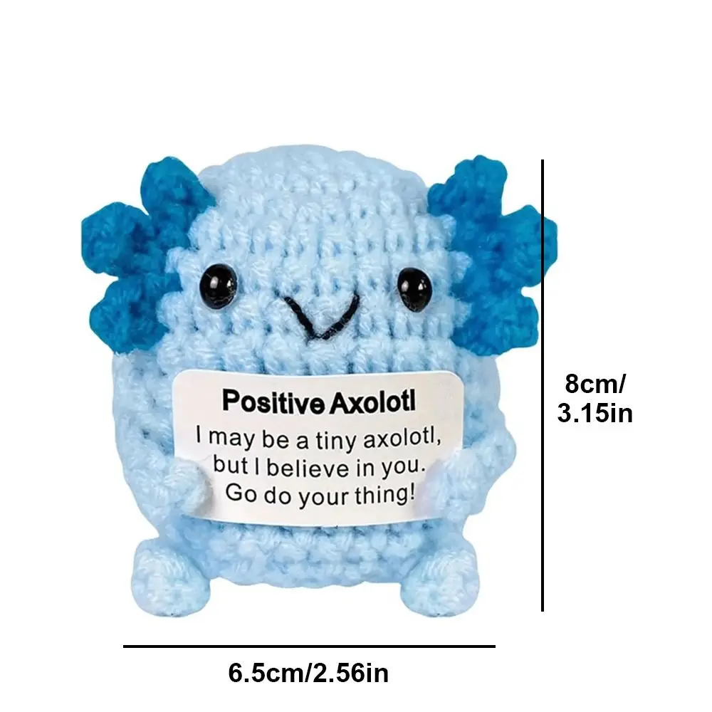 الغزل الإيجابي الكروشيه Axolotl اليدوية العاطفية دعم الحيوان Axolotl الهدايا لطيف دمية صغيرة رفع الحياكة لعبة #6
