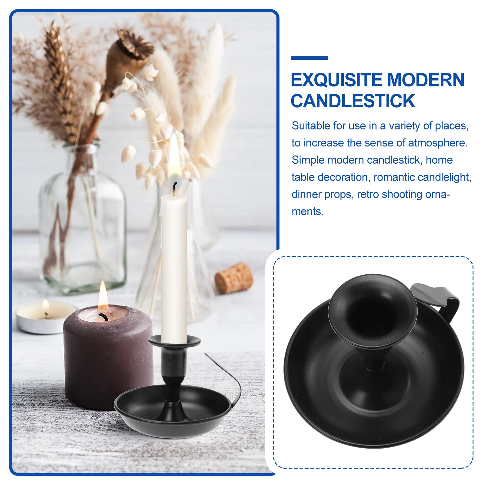 

Iron Single Head Candleholder Creative Romantic Candlestick Stylish Home Decor Decorative Table Centerpiece Creative Candlestick