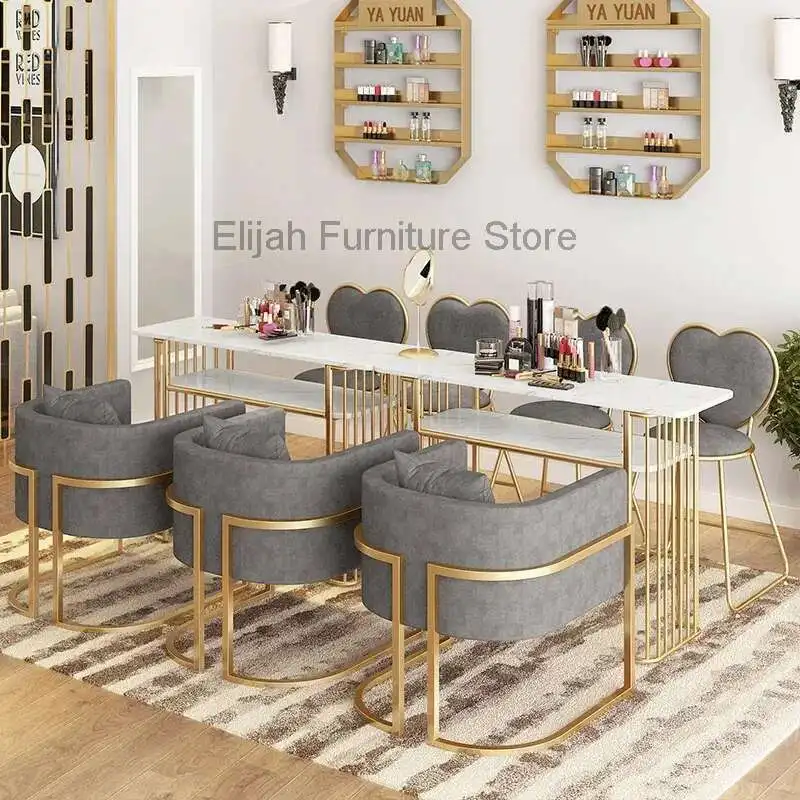 

Marble Salon Nail Arm Rest Manicure Table Gel Nails Professional Tables Set Japanese Reception Corner Chair mesas de manicura