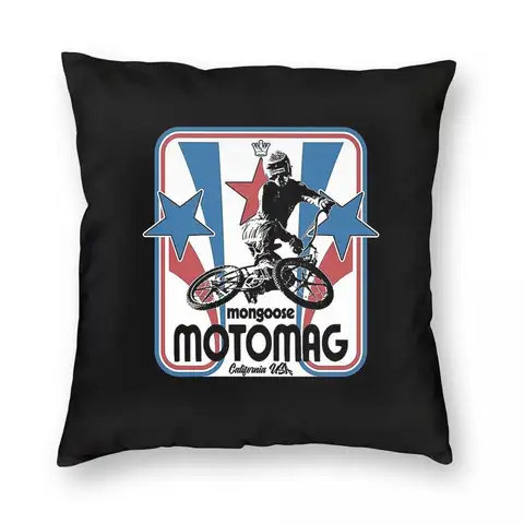 Old School BMX Motomag Fyrkantigt Örngott Polyester Linne Sammet Tryckt Dragkedja Dekorativt Rum Kuddfodral Partihandel 10 best sales flatland bmx - №9