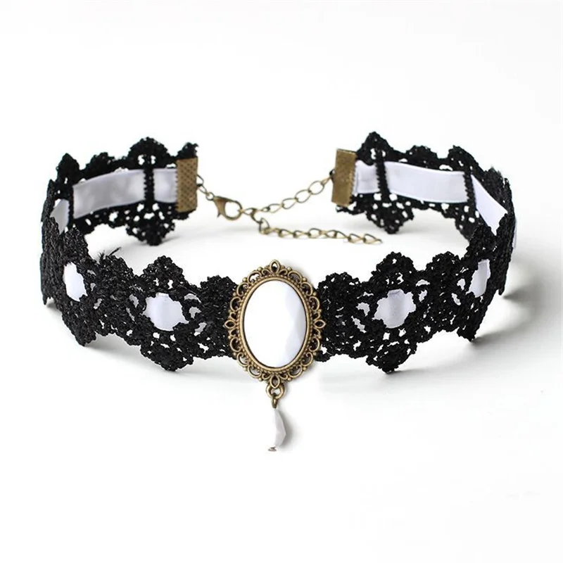 Gothic Lace Choker Necklace For Women Fashion Retro Clavicle Chain Halloween Collar Choker Steampunk Jewelry Gift for Girl Gifts