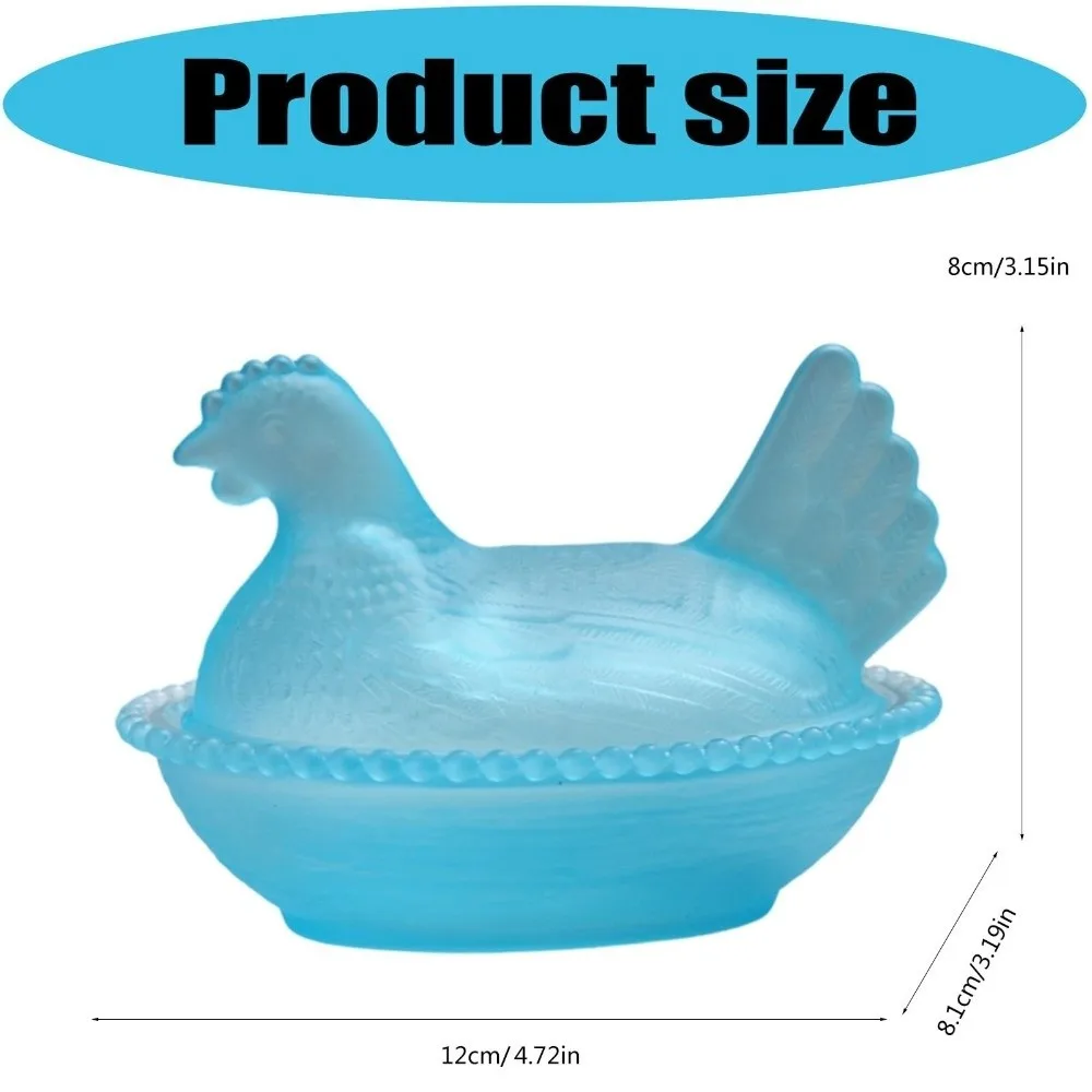 Chicken Shaped Dish Hen On Nest Acrylic Dish Fruit Plate Dessert Snacks Plate Retro Bowl Jar Dish With Lid Chicken Fruit Bowl view 6