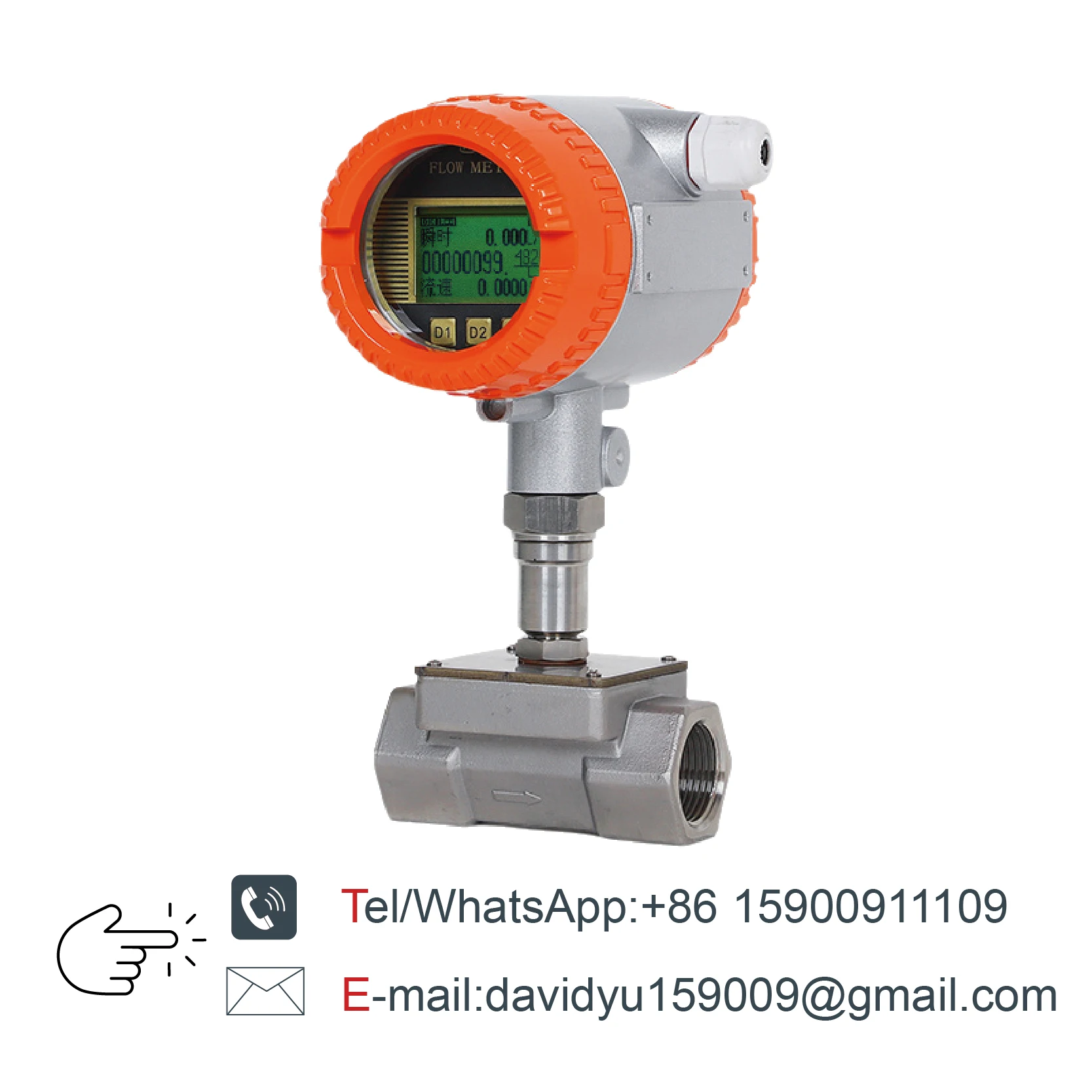 LWGY Turbine Flow Meter Digital Water Diesel Urea Oil Flow Meter 4-20mA Output Liquid Flow Sensor