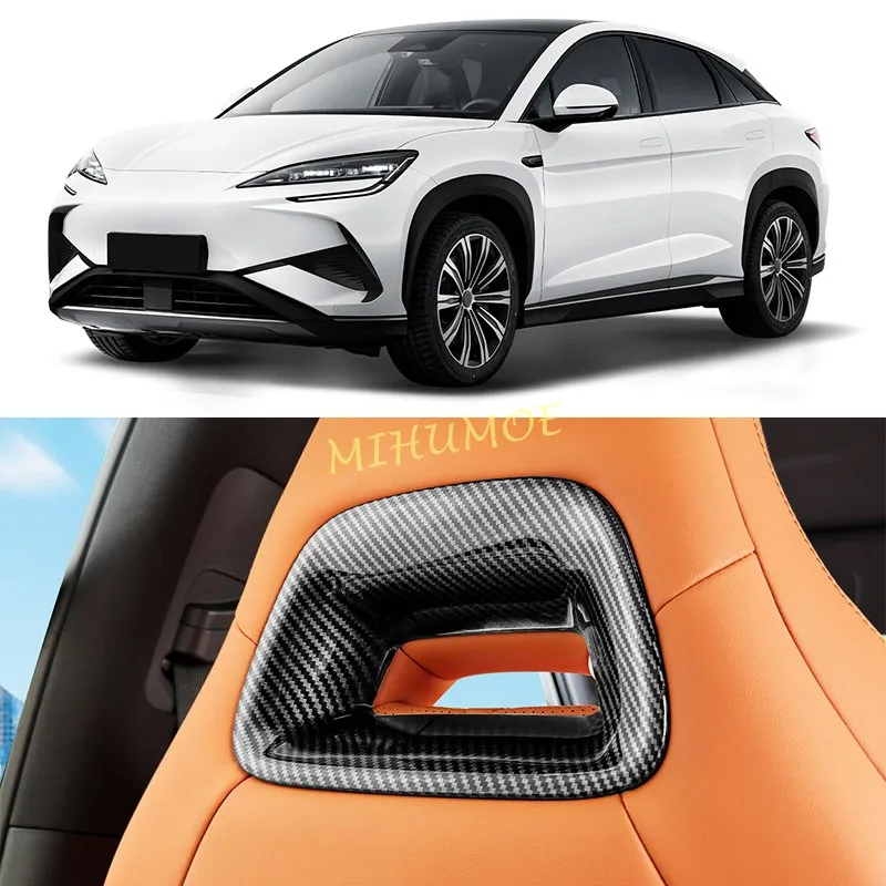 For BYD Sealion 7 Sea Lion 07 EV 2024 2025 2026 Car Interior Front Seat Decoration Trim Strip Carbon Fiber Panel Cover
