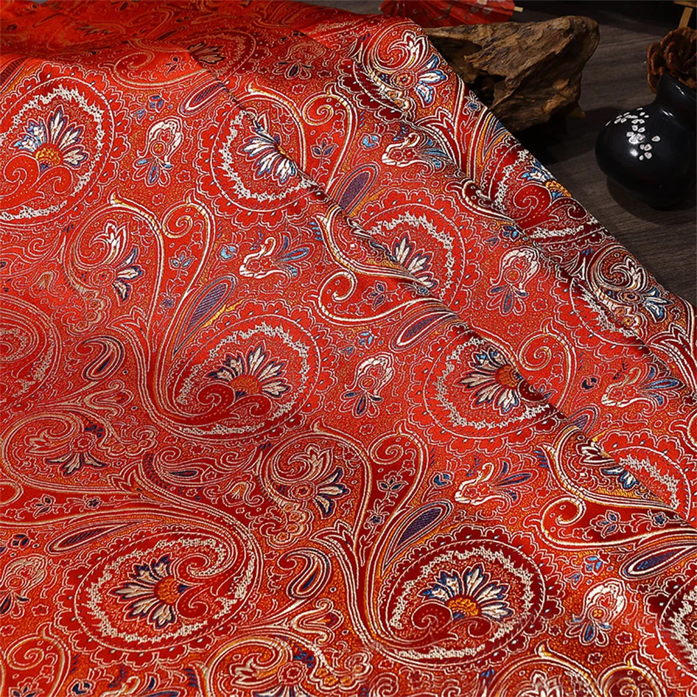 50x75cm Spiral Flower Pattern Jacquard Brocade Damask Fabrics for Sewing DIY Cheongsam Kimono Dresses Patchwork Sewing Materials view 5