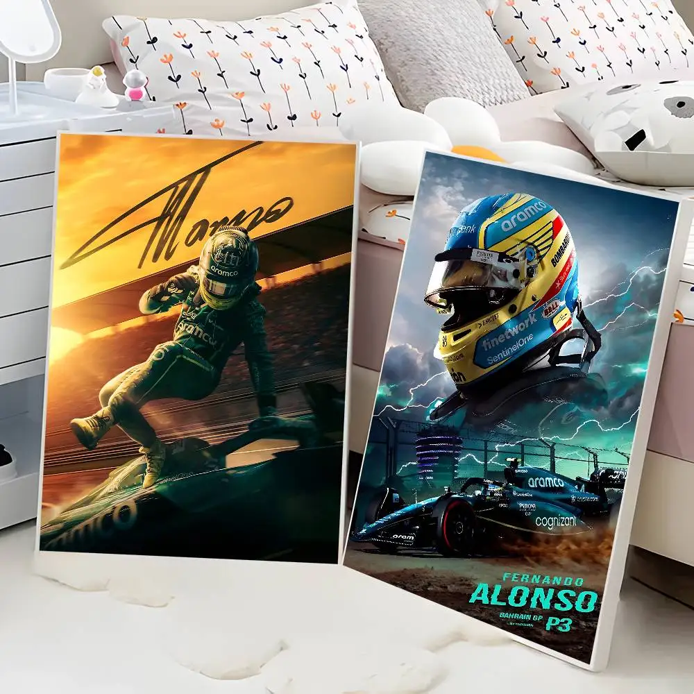 لاعبي الرياضة التنافسية الكلاسيكية فرناندو ألونسو أنيمي الملصقات لزجة ورق أبيض ملصق DIY غرفة بار مقهى Kawaii غرفة ديكور #6