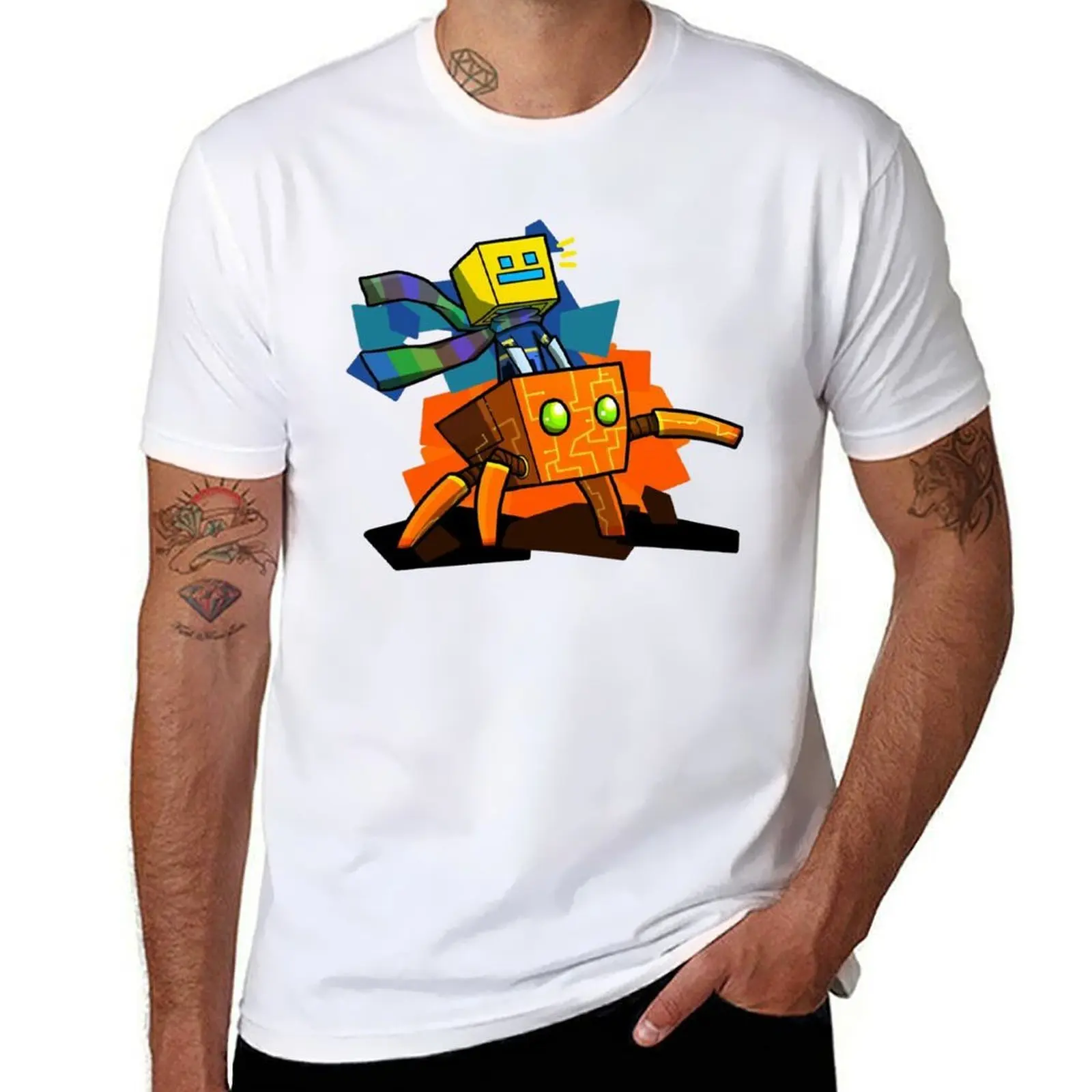 

Geometry Dash T-Shirt cotton t shirts man 100% anime tshirt T-Shirt
