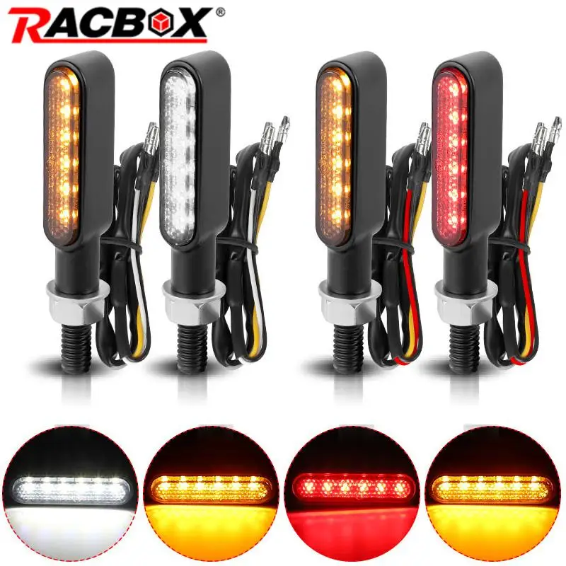 Universal Motorcycle LED Turn Signal Light DRL Amber Flowing Blinker Indicator Motorcycle brake stop rear turn signal lamp 12V