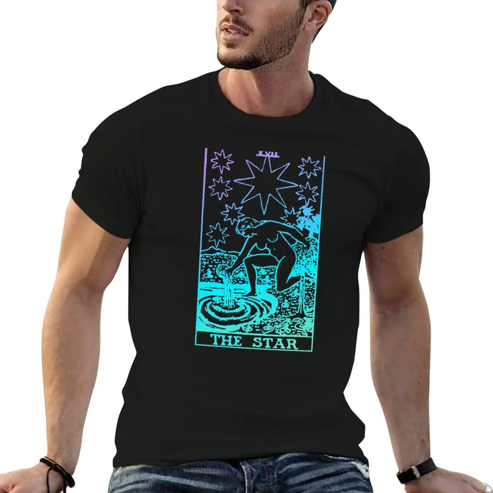 The Star Tarot Card Rider Waite Witchy T-Shirt new edition graphic t shirts T-shirt men