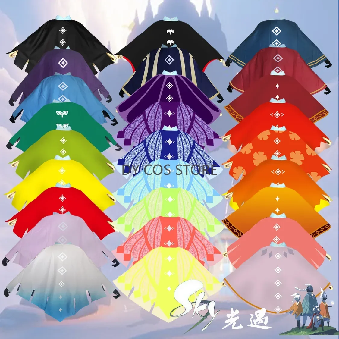

Anime Game Sky：Of The Light Cosplay Costume Initial Service Nine Colors Printing Cloak Cape Man Woman Halloween SuitAni