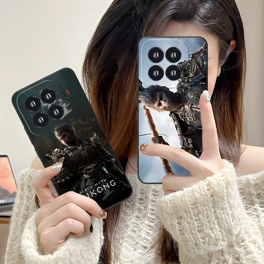 Black Myth Wukong Mobile Cell Phone Case for Xiaomi 14 13 12 11 10 9 T Ultra Lite Pro S SE X 5G Black Soft Phone Cover Shell image 5