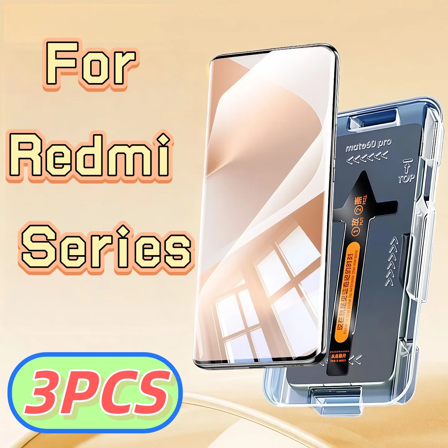 3er-Pack HD Gehärtetes Glas Displayschutzfolie für Redmi Note 13Pro+/14Pro/14Pro+/15/15Pro+, 9H Härtegrad