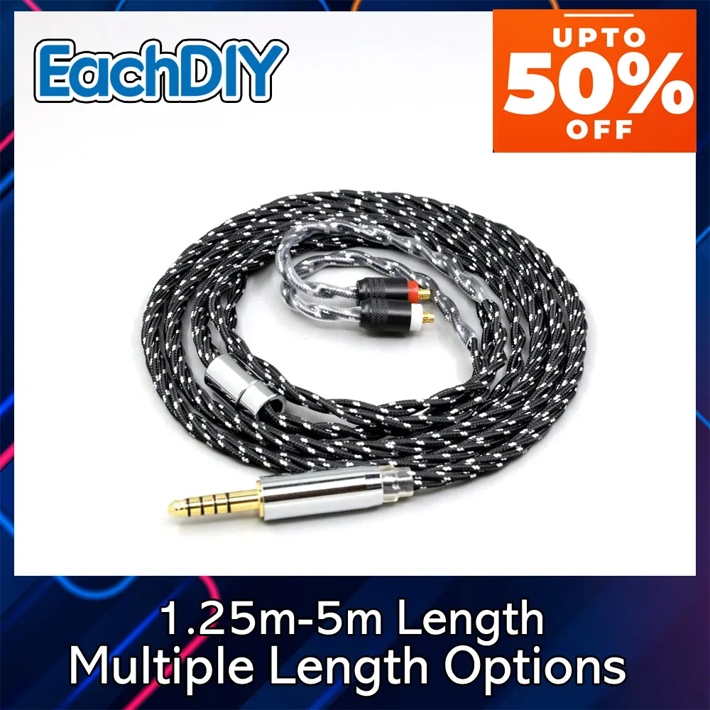 소니 IER-M7 IER-M9 IER-Z1R 헤드셋 LN008749용 OCC 혼합 OFC 트위스트 나일론 이어폰 케이블