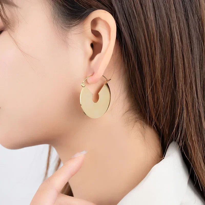 Fashion Jewelry European and American Design Metal Geometric Dangle Earrings For Women Party Gifts Exaggerative Ear Accessories