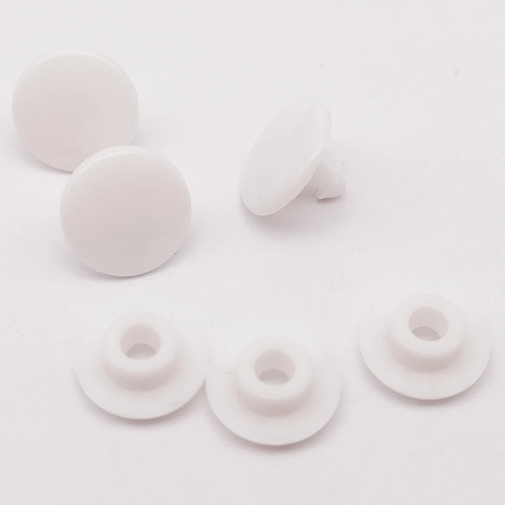

100Pairs Premium Mask Fixing Button Durable Resin Snap-Fastener for Protective Masks and Gift Bags Easy to Use White