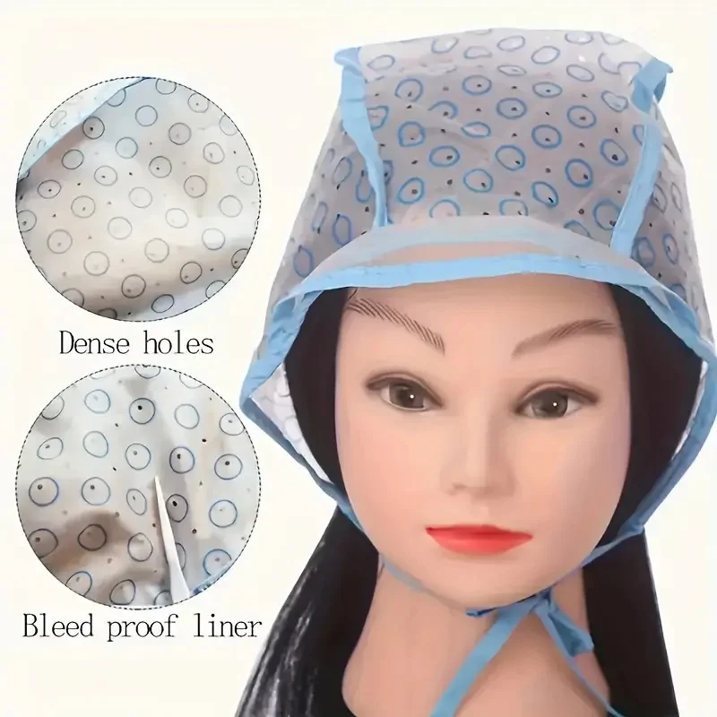 قبعة احترافية للاستخدام المنزلي في الصالونات مع خطاف كروشيه مدمج - رأس صبغ الشعر قابل لإعادة الاستخدام #3