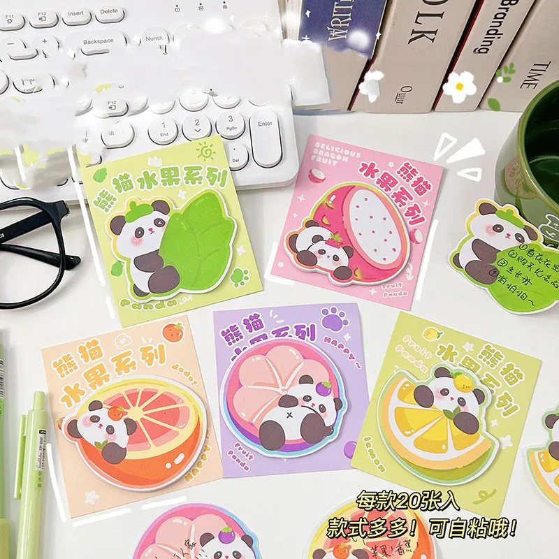 60 pcs/lot Kawaii Panda Fruit Memo Pad Sticky Note Cute N Times Stationery Label Notepad Post School Supplies