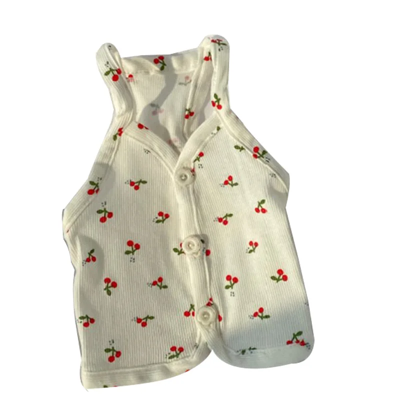 Cherry Vest Pet Dog Clothes Cute Condole Clothing Dogs Camisole Super Small Soft Chihuahua Print Thin Summer White Boy Mascotas