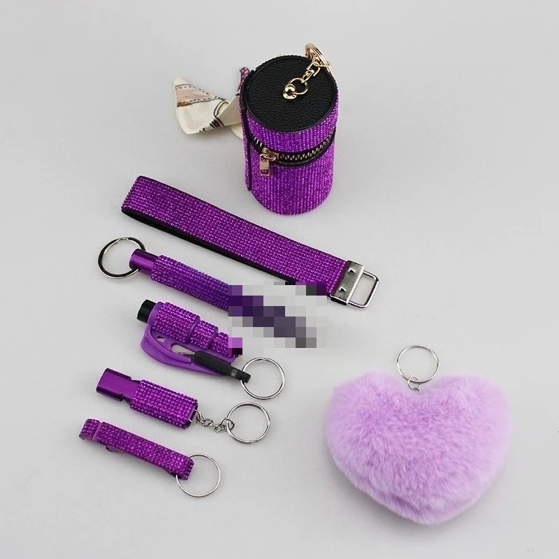 

Mouth Red Envelope Window Breaker Self-defense Stick Whistle Bottle Opener Key Pendant Key String Set