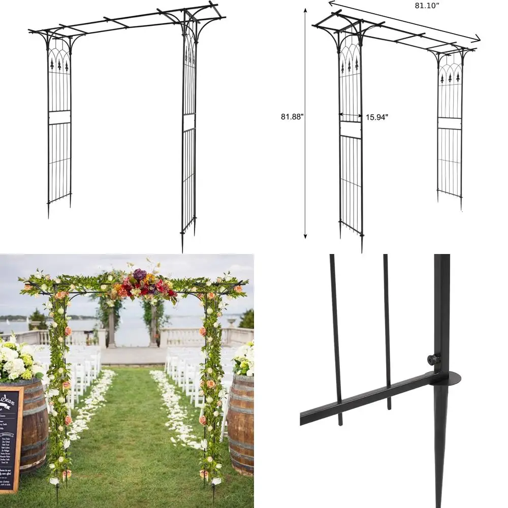 

Garden Arbor, Archway for Outdoor Weddings and Parties, Metal Trellis for Plant Support and Seasonal Decorations