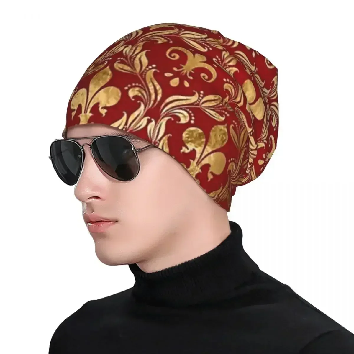 Gorros De punto con símbolo De flor De lirio De Florencia para hombres y mujeres, gorros De bandera, gorros cálidos, gorros De otoño e invierno