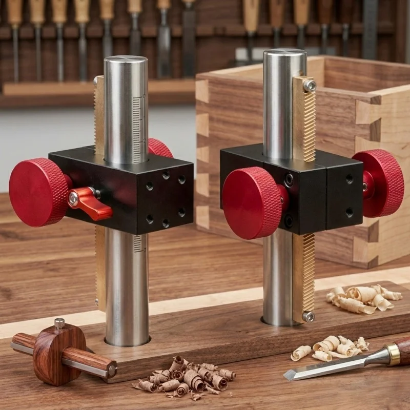 precision-aluminum-manual-vertical-lift-stage-with-graduated-column-and-rack-pinion-for-woodworking-height-marking-alignment
